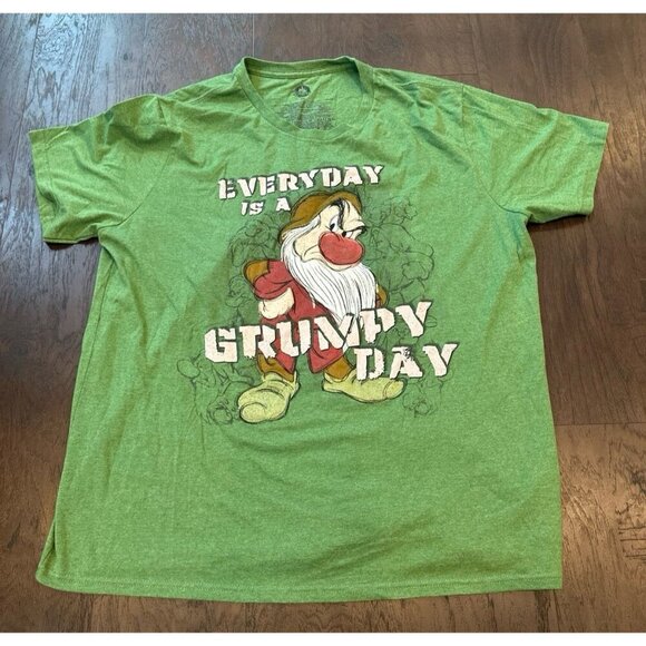 Disney Grumpy Shirt Medium Green Every Day is a Grumpy Day Snow White Dwarfs - Picture 1 of 2